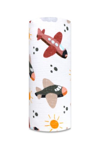 Tetrová plenka 70×80 cm Basic, 100% bavlna,  Barevná letadla - 1 ks