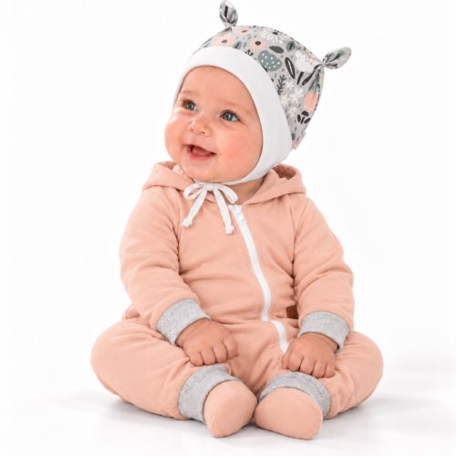 Baby Nellys Kojenecká čepička uzlíček na zavazování - Palouček, mátová, vel. 68/74 (1)