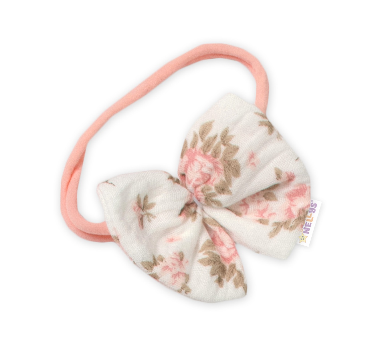 Zavinovací body, kraťasky + čelenka, mušelín, Pivoňky, Baby Nellys, smetanové, vel. 68