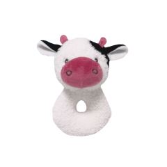 Tulilo Chrastítko Kravička bílo-bordó 18 cm, plyš, 0m+
