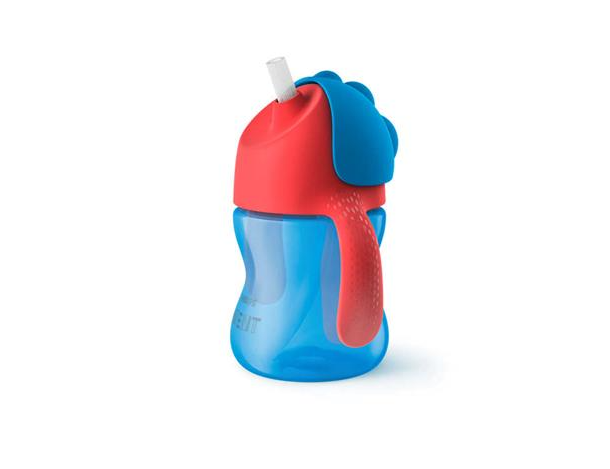 AVENT Hrníček s brčkem 200ml - modrý