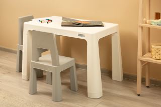 Sada dětského nábytku TOYZ MONTI 1+2, šedá/bílá (573603)
