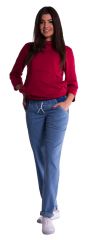 Be MaaMaa Těhotenské kalhoty letní bez břišního pásu - světlý jeans Be MaaMaa Těhotenské kalhoty letní bez břišního pásu - světlý jeans