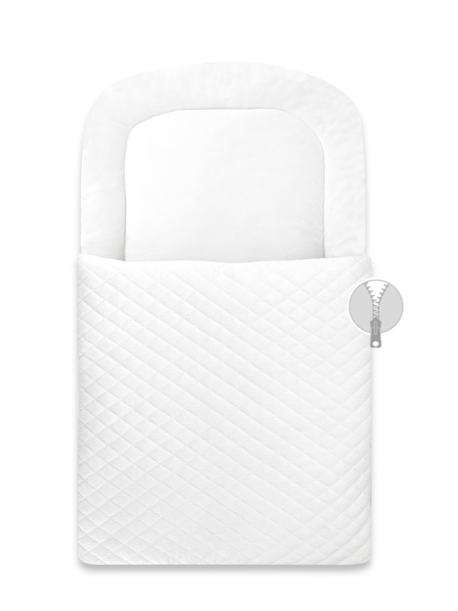 Zavinovačka, fusak Deluxe na zip, prošívaný Velvet 72x45 cm - bílý
