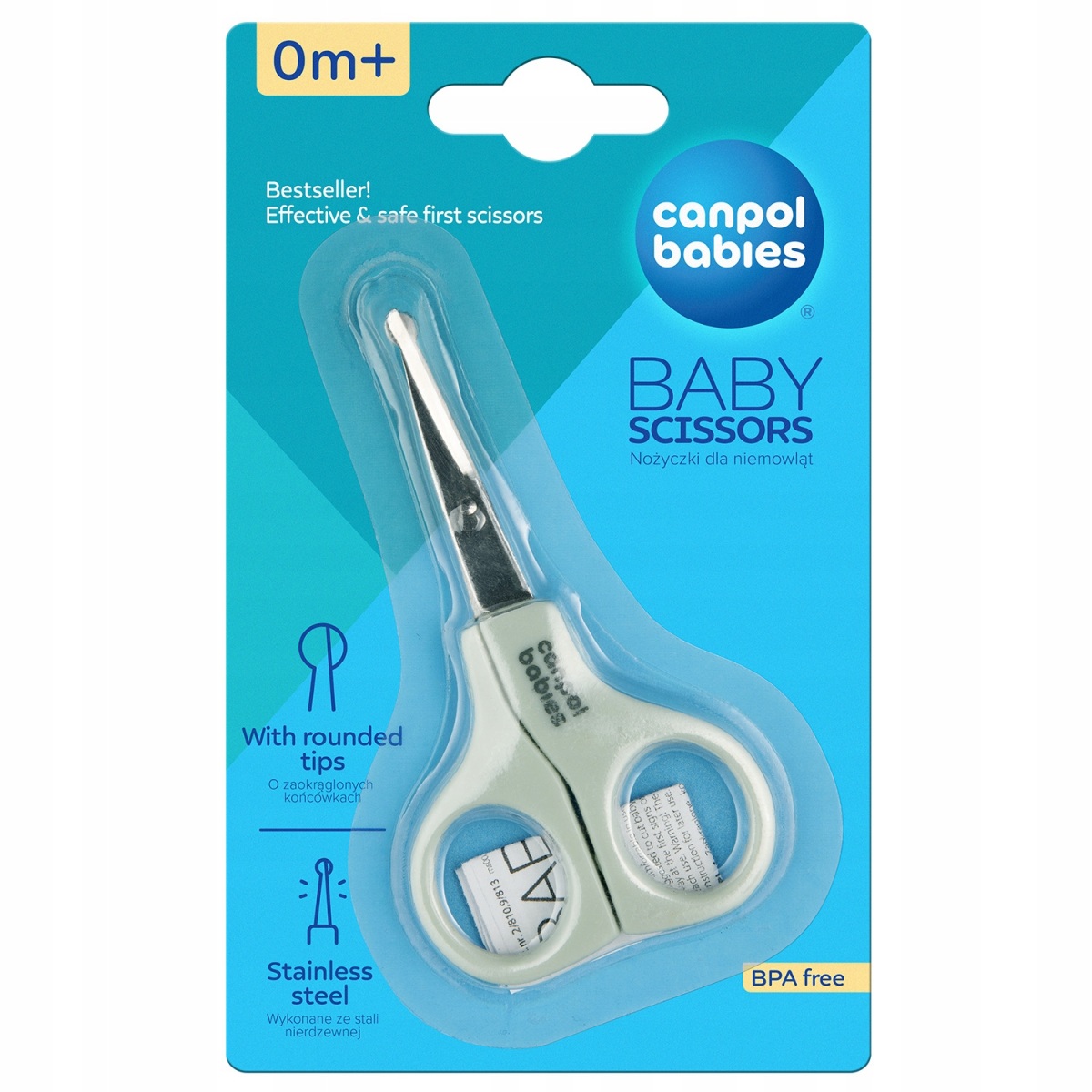 Kojenecké nůžky na nehty Canpol Babies s kulatou špičkou - různé barvy