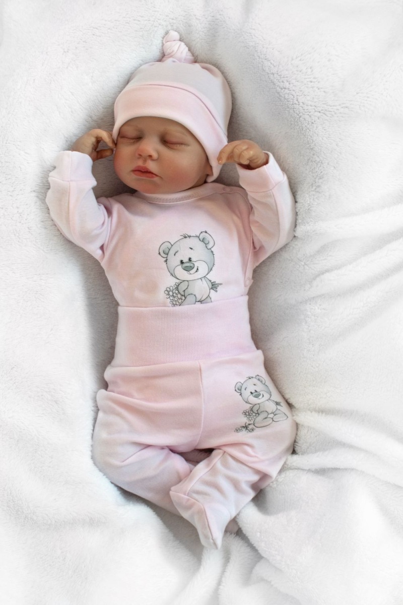 Soupravička do porodnice pro miminko, 5D, Little Teddy, růžová, vel. 62