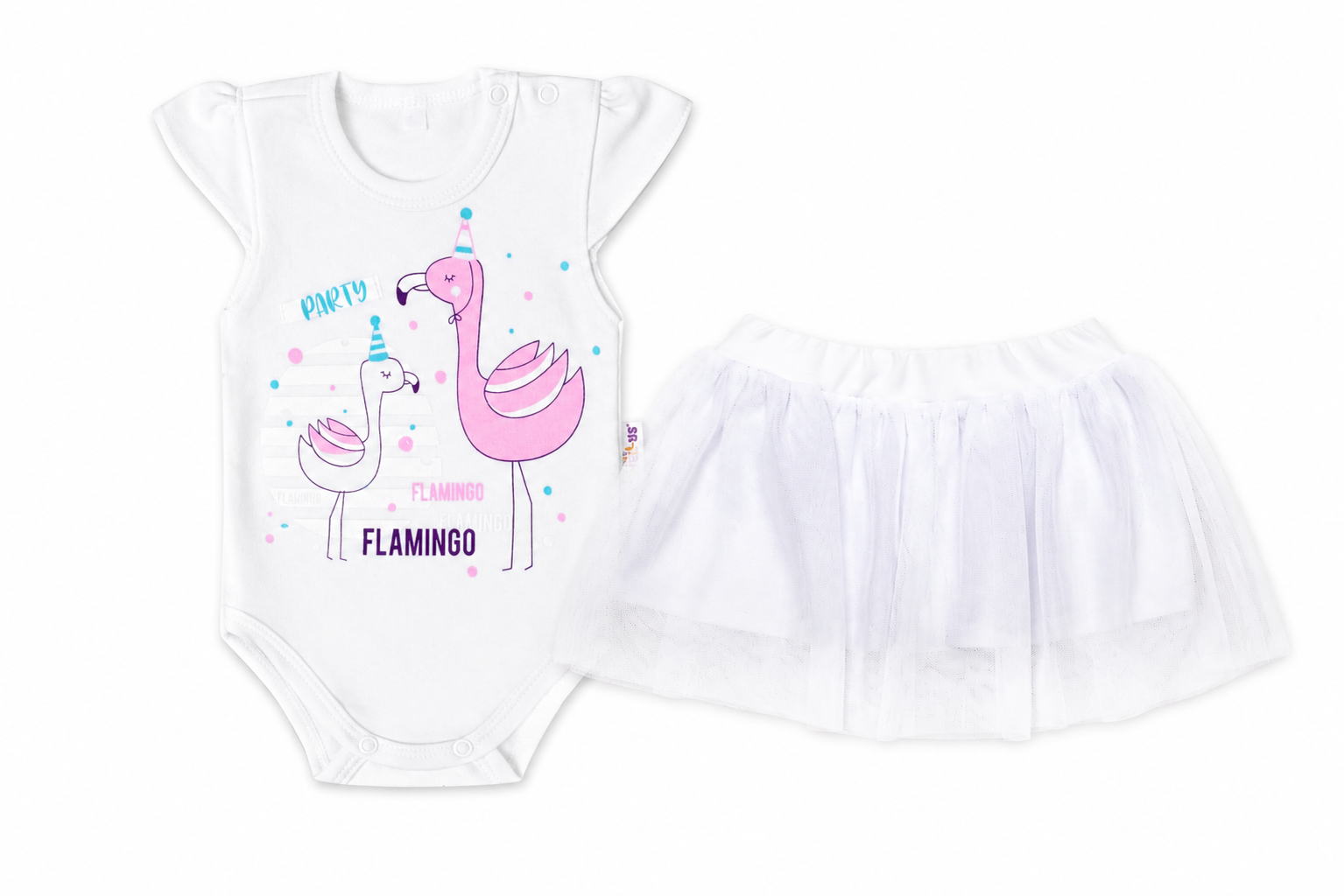 2D sada - body kr. rukáv Flaming + tutu suknička, vel. 86