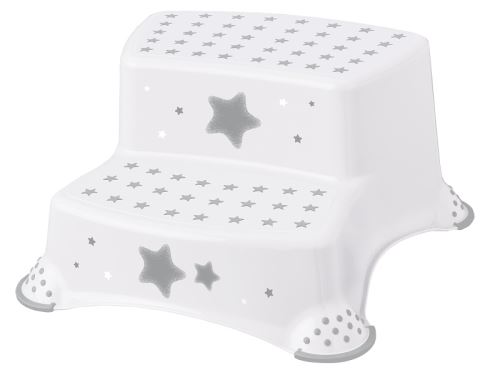 Stolička - schůdky s protiskluzem Baby Star - bílé