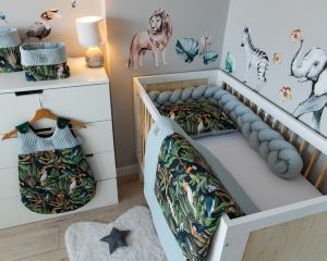 Baby Nellys 2-dílná sada do postýlky Vafel, bavlna LUX, Papoušek (3)