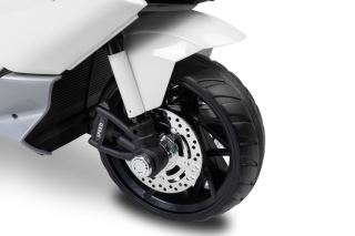 Elektrická tříkolová motorka pro děti TOYZ – 2 motory, LED, USB, bílá (10)