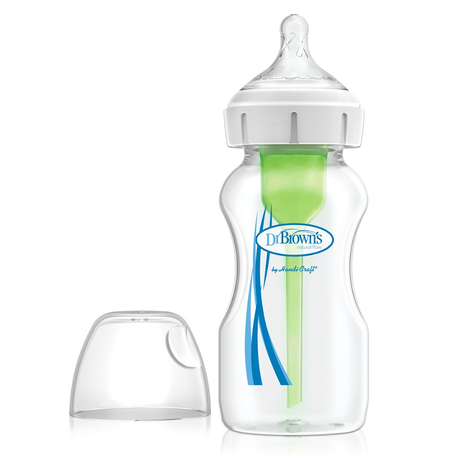 Antikoliková kojenecká láhev s ventilem, Dr Brown’s Options+ láhev široké hrdlo, 270ml