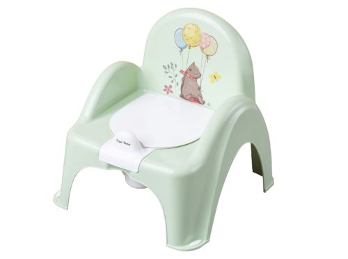 Dětský nočník s melodií a víkem, ergonomický - Medvídek v zelené