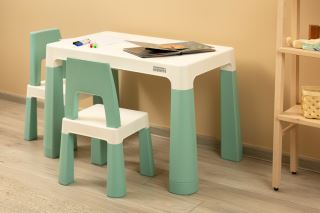Sada dětského nábytku TOYZ MONTI 1+2, mátová/bílá (573615)