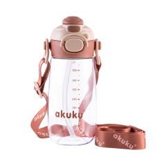 Dětská láhev na pití se slámkou, bidon 480 ml mocha – do školy, na sport i výlety Dětská láhev na pití se slámkou, bidon 480 ml mocha – do školy, na sport i výlety