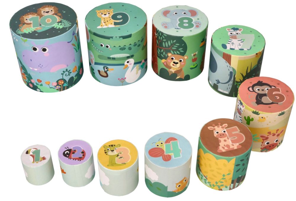 Kubus pyramida skládanka 10 ks, Adam Toys, Safari