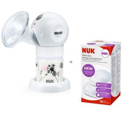 NUK Elektrická odsávačka mléka Luna + vložky do podprsenky 30 ks (1)