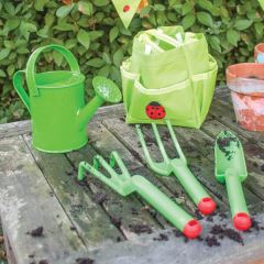 Bigjigs Toys Zahradní set nářadí plastový zelený 3ks (1)