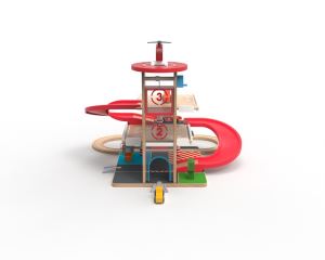 2Kids Toys Dřevěná garáž s vláčkodráhou (5)