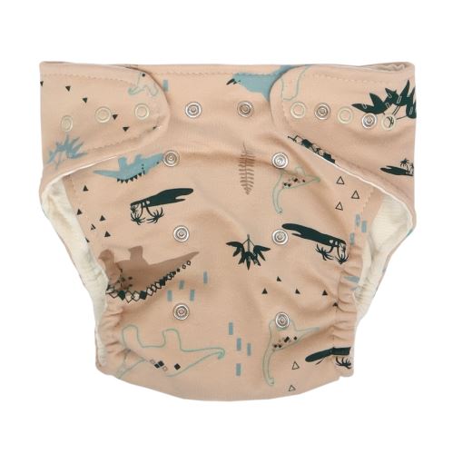 Mamatti Látková plenka EKO sada - kalhotky + 2 x plenka, Dinosaurus, vel. 3-8 kg, krémová