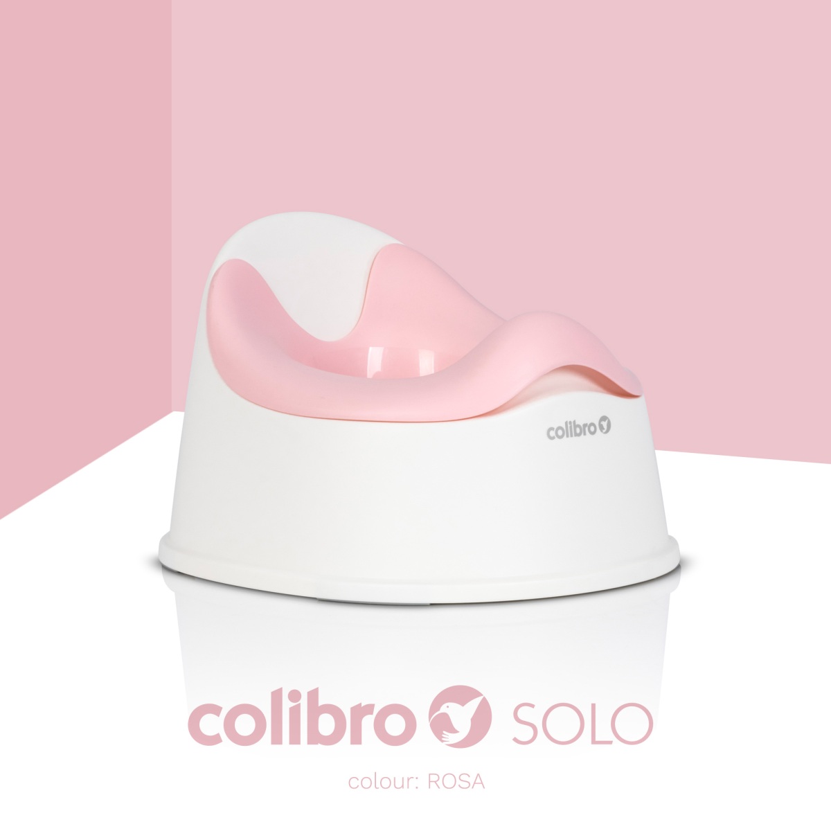 Dětský nočník, ergonomický Solo cool – růžový, bílý
