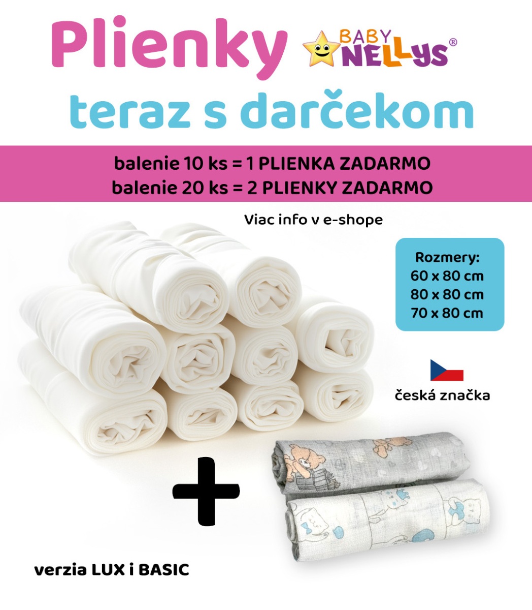 Kvalitní bavlněné pleny TETRA LUX 70x80cm, 20ks v bal. + 2 zdarma