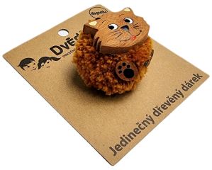 2Kids Toys Dřevěná magnetka velká pompon Kočka (5)