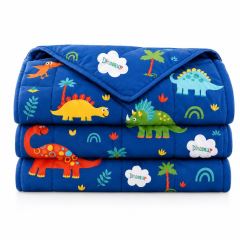 Zátěžová deka TULLO Fizjo 3 kg, 100 × 150 cm, modrá s dinosaury