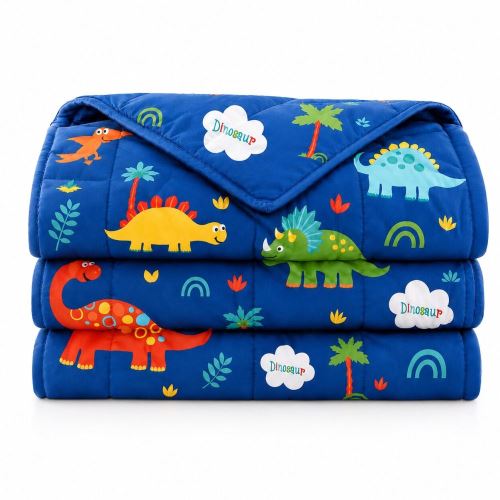 Zátěžová deka TULLO Fizjo 3 kg, 100 × 150 cm, modrá s dinosaury