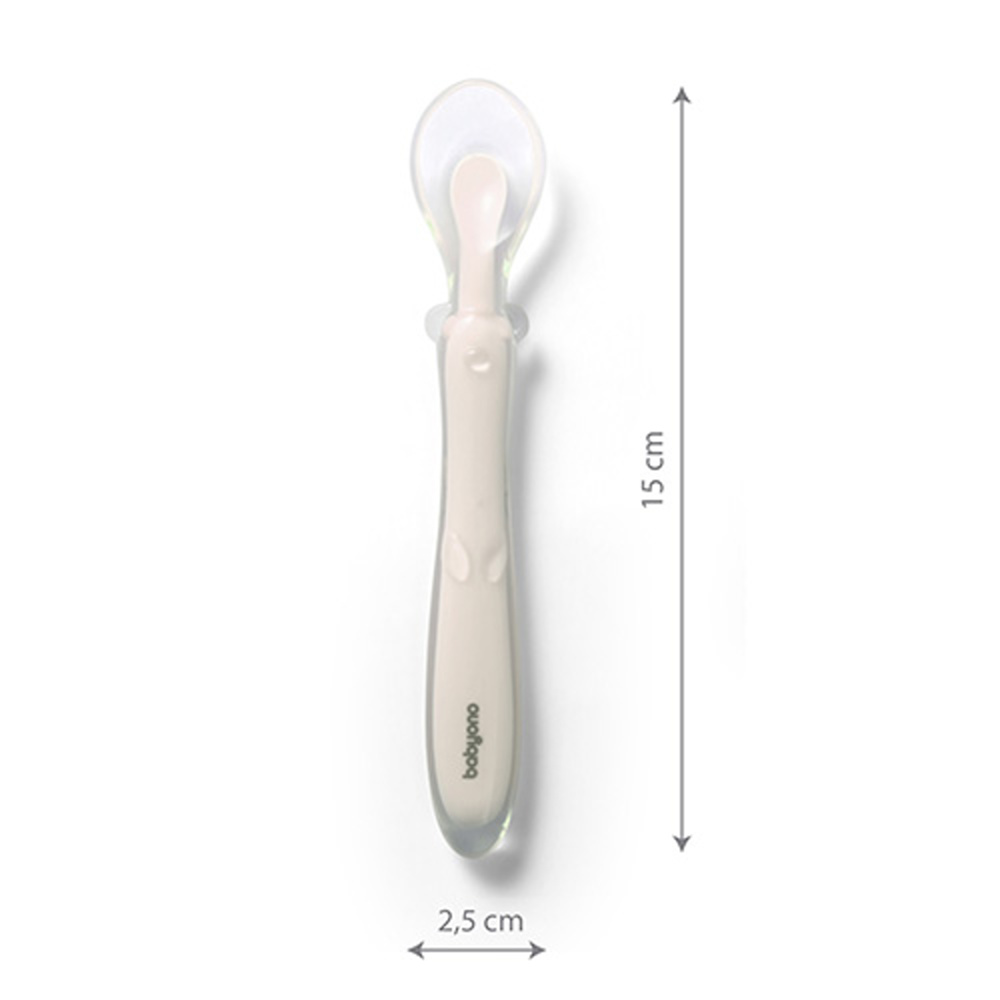 Silikonová lžička měkká, flexibilní - béžová, BabyOno