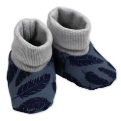 Rostoucí teplákový overal pro miminko, čepice, botky, 3D, Nature - jeans pírka (6)