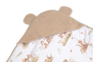 Beránková zavinovačka s kapucí bavlna/beránek, Teddy Boucle - Srnka béžová, hnědá (3)