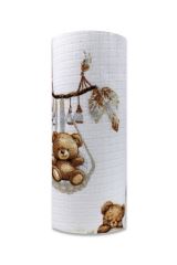 Tetrová plenka 70×80 cm Basic, 100% bavlna, Míša v houpačce bílá - 1ks