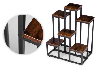 Stojan na květiny a dekorace, 6 polic, loft (7)