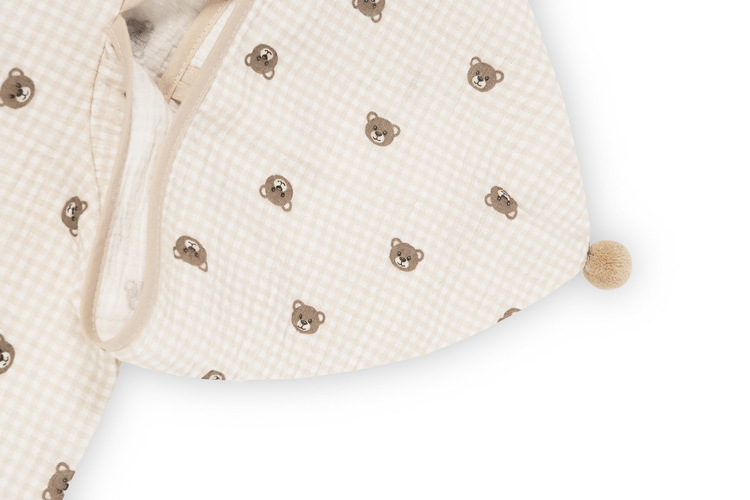 Mušelínové pončo Medvídek - béžové