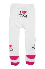 Baby Nellys Bavlněné punčocháče I love mom & dad - růžové (4)
