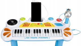 Eco Toys Klávesové varhany s mikrofonem mp3 - modré (1)