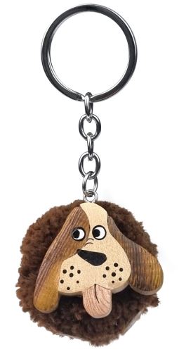 2Kids Toys Dřevěná klíčenka pompon Pes