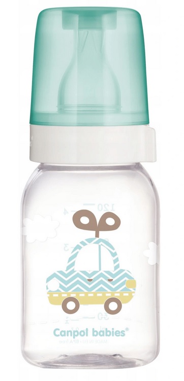 Skleněná lahvička 120 ml. mix barev, motivů, 1 ks