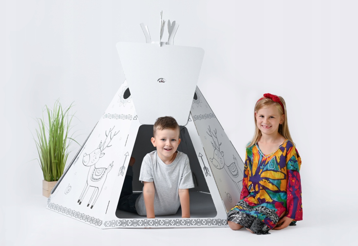 Dětský kartonový domek - Teepee stan