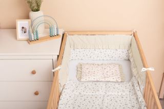 Set do postýlky Rose, bavlněný 75 × 95 cm + polštářek 25 × 35 cm, béžová (1)