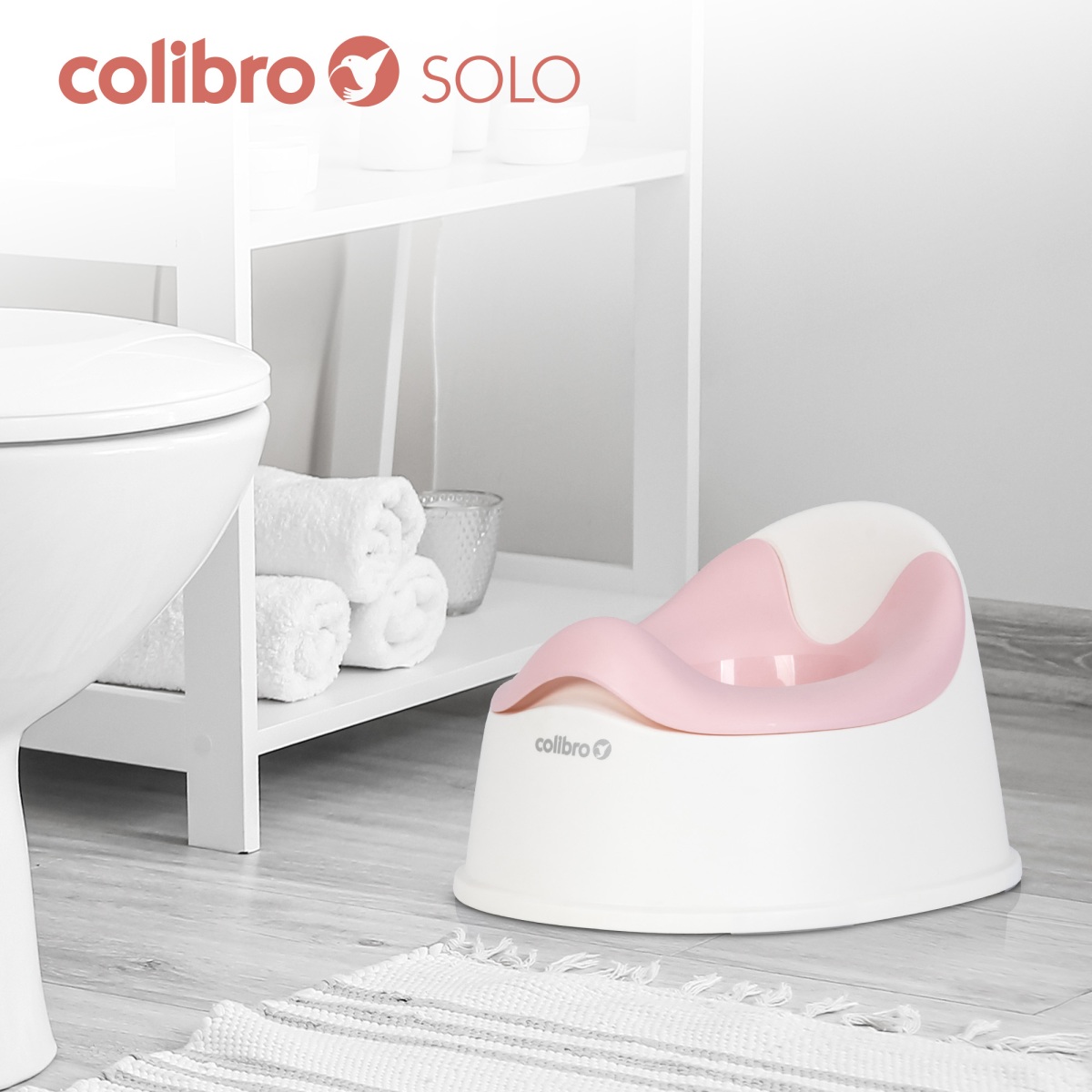 Dětský nočník, ergonomický Solo cool – růžový, bílý