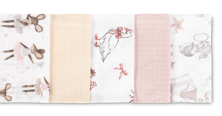 Tetra pleny Basic 70×80 cm Mouse pink - sada 5 ks, 100% bavlna