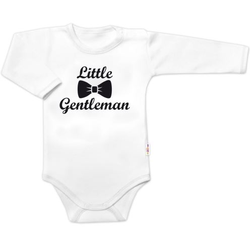 Body dl. rukáv Little Gentleman, bavlna Baby Nellys, bílo/černé